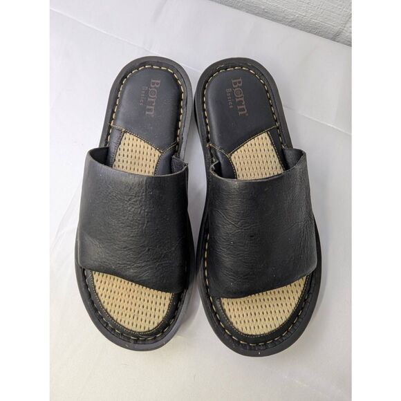 Born Men's Leeward Black Slide Sandals Sz 10 - Picture 2 of 5